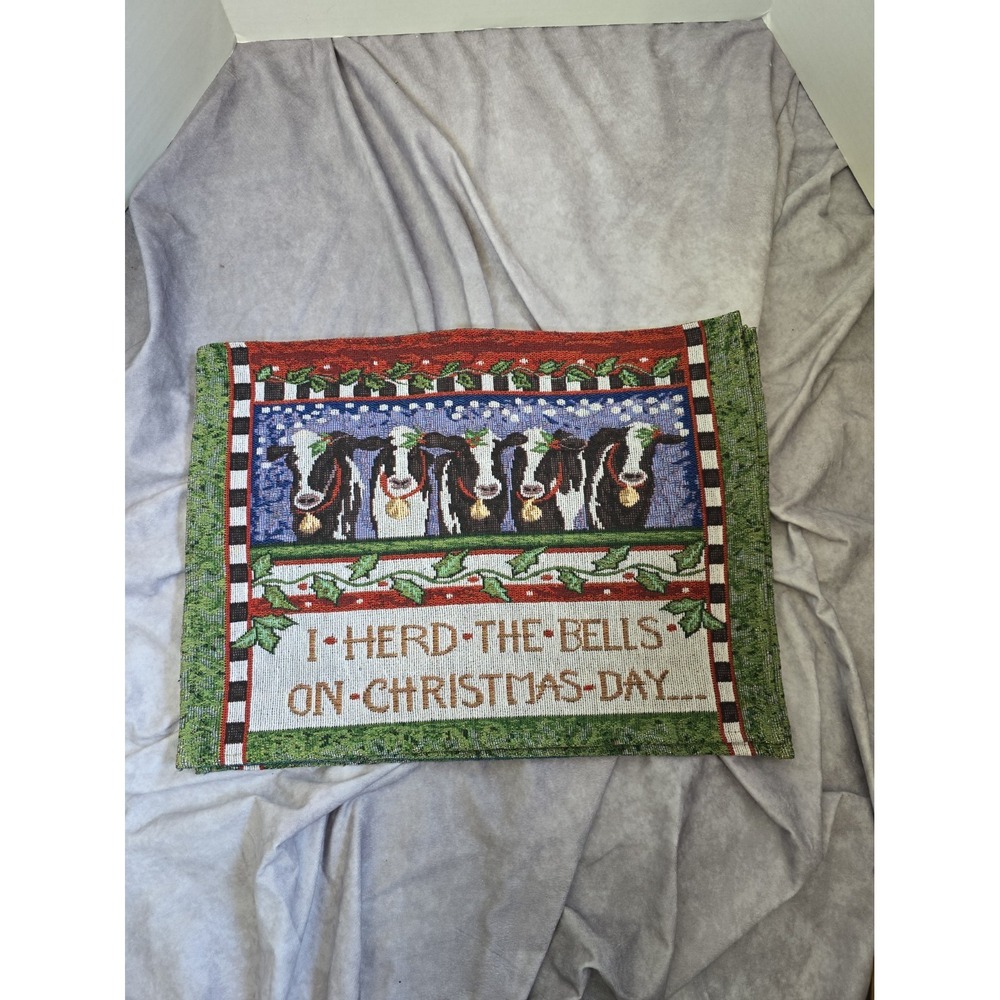 Windham Weavers Christmas Cow I Herd The Bells Placemats (4)& Table Runner
